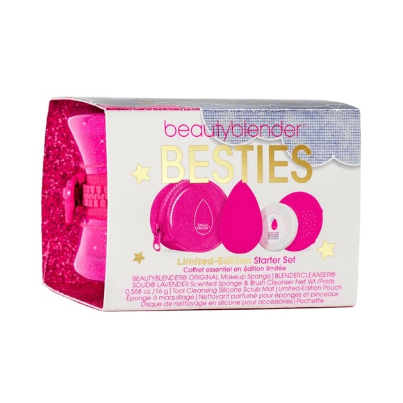 NWT BeautyBlender BESTIES Makeup Sponge Blend Cleanse Starter Set Pink Barbie - Picture 3 of 7